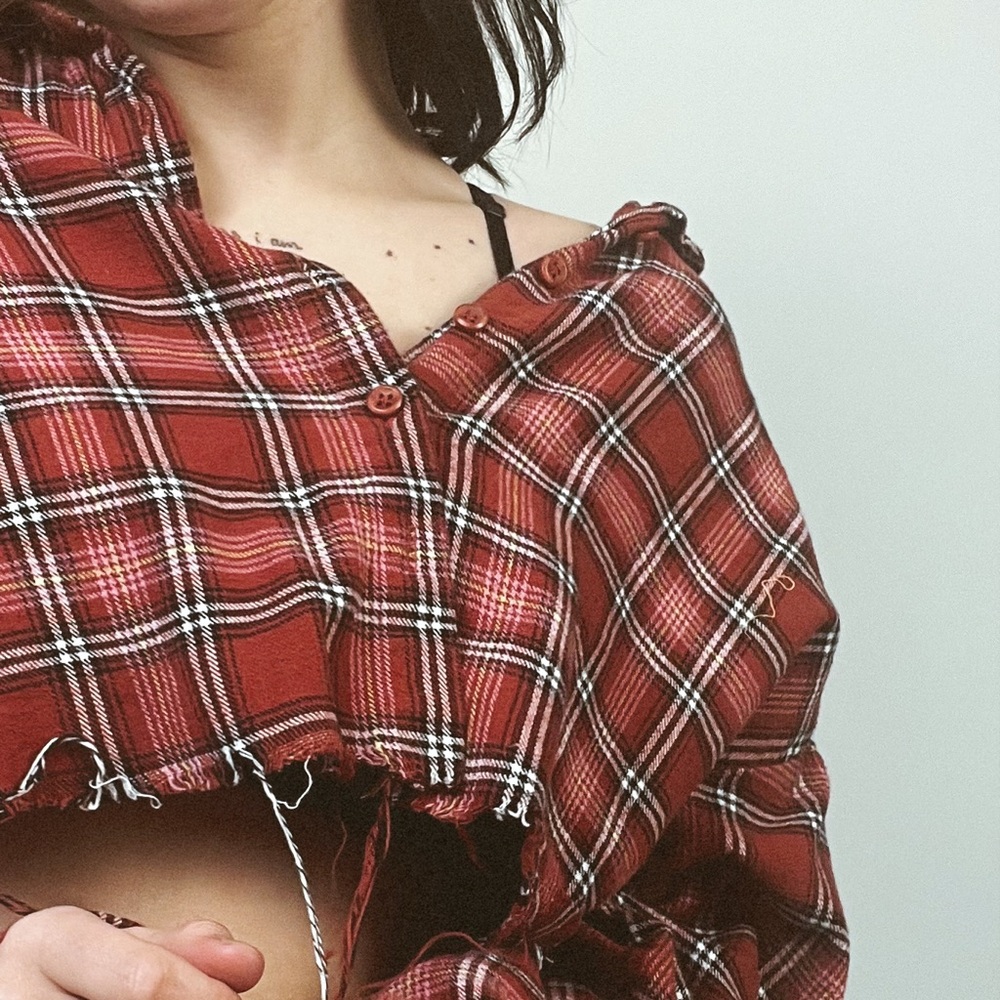 cropped flannel